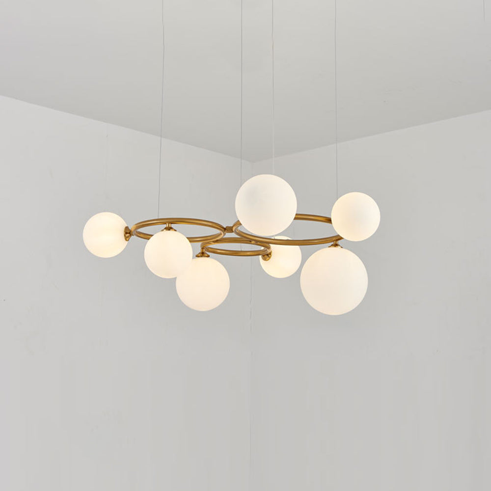 Mid-Century Modern LED Chandelier, Spherical Shades