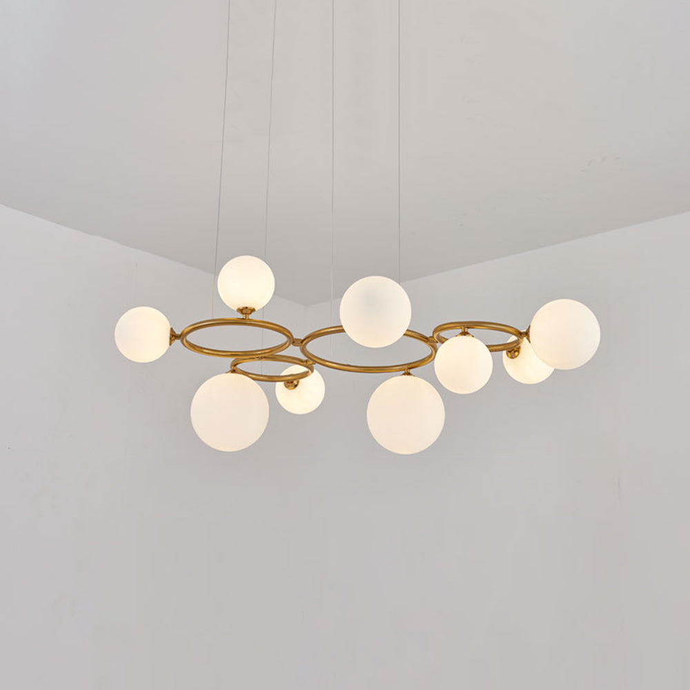 Mid-Century Modern LED Chandelier, Spherical Shades