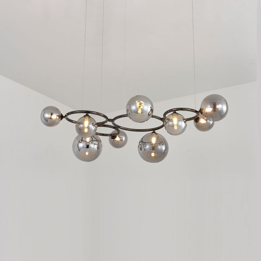 Mid-Century Modern LED Chandelier, Spherical Shades