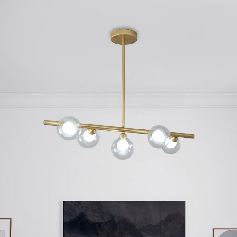 Mid-Century Modern Pendant Light, Glass Shades