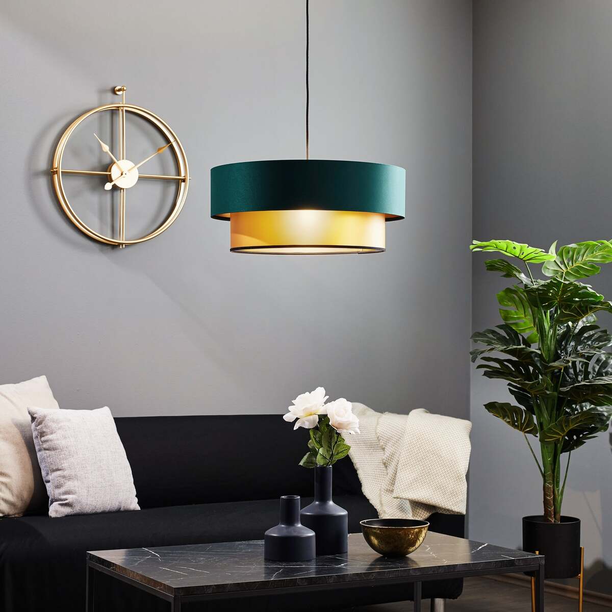 Mid-Century Pendant Light & Art Focus