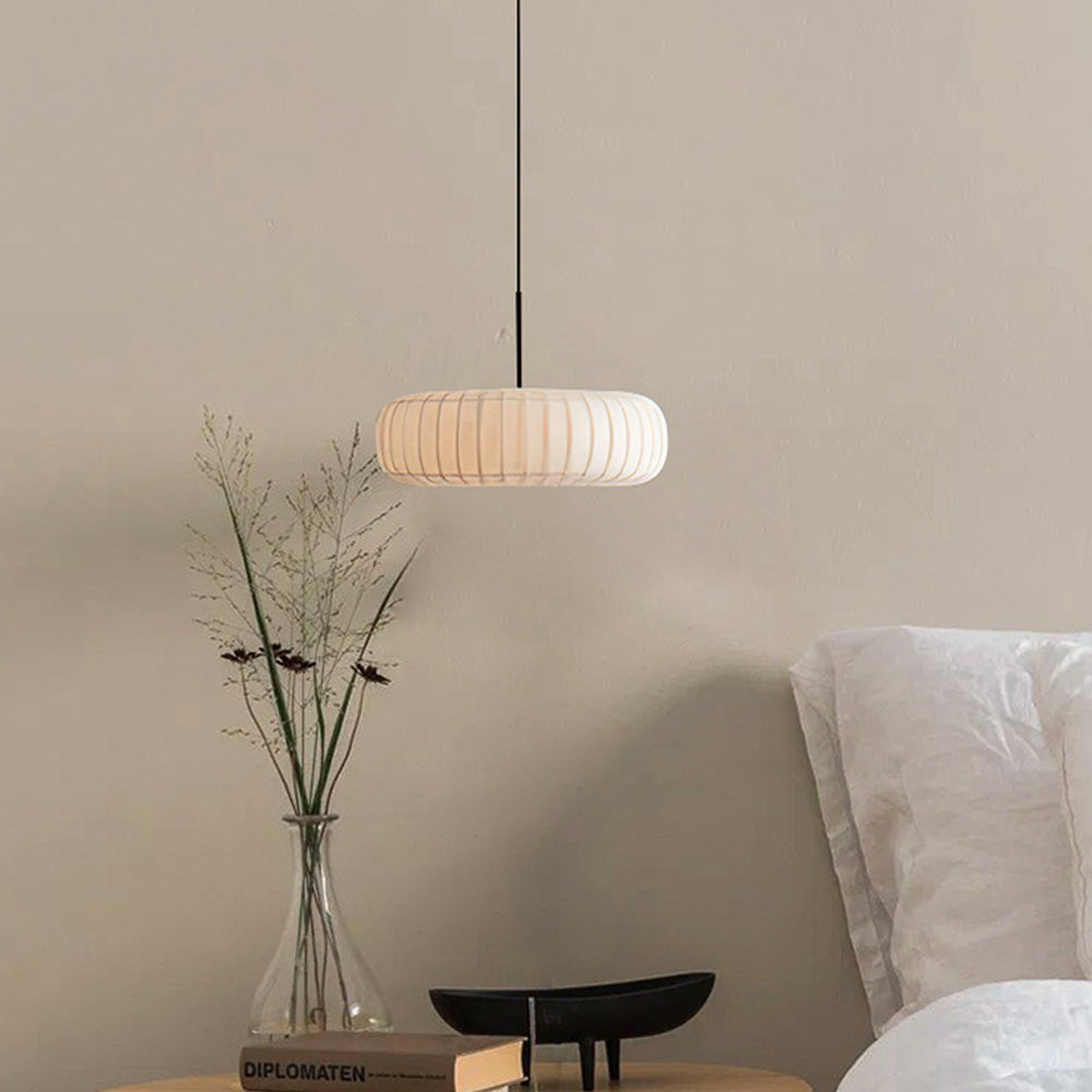 Mid-Century Pendant Light & Fabric Shade Accent