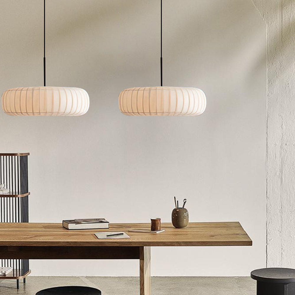 Mid-Century Pendant Light & Fabric Shade Accent