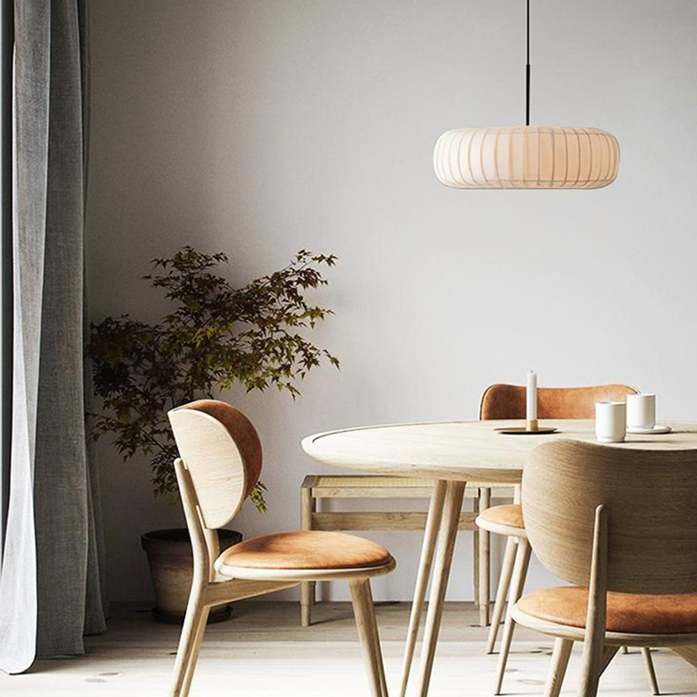 Mid-Century Pendant Light & Fabric Shade Accent