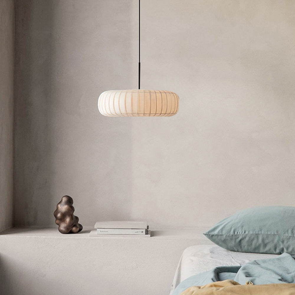 Mid-Century Pendant Light & Fabric Shade Accent