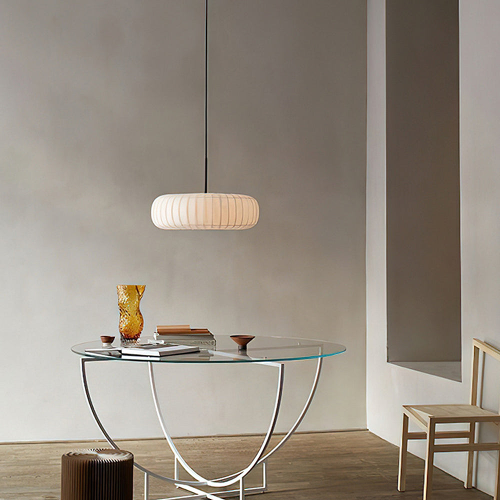 Mid-Century Pendant Light & Fabric Shade Accent