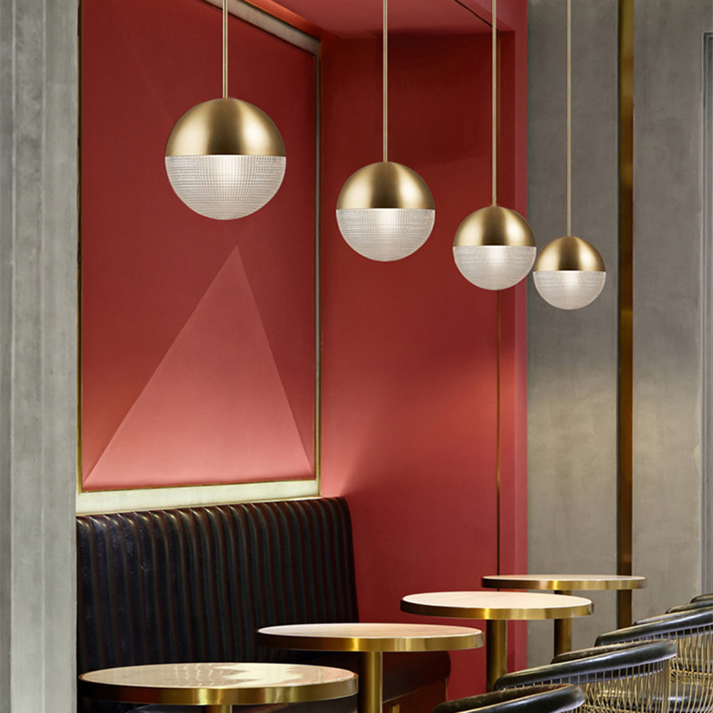 Mid-Century Pendant Light – Gold & Glass Accent
