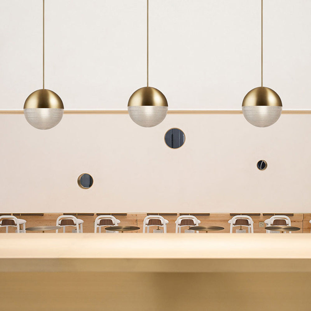 Mid-Century Pendant Light – Gold & Glass Accent