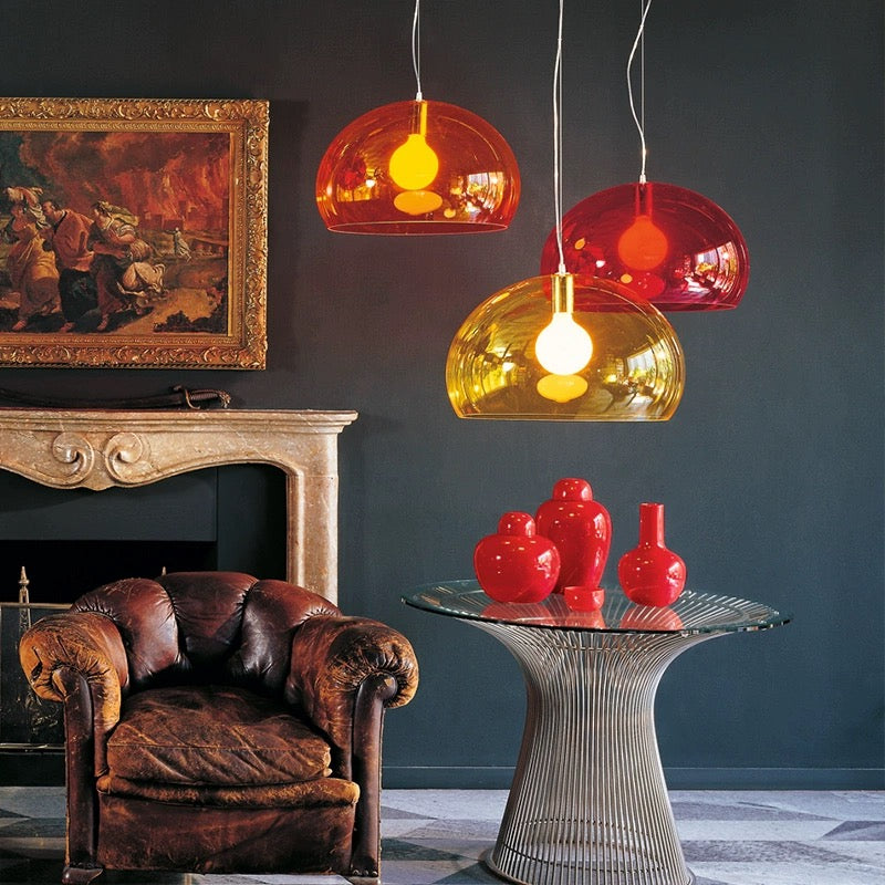 Mid-Century Pendant Light with Dome Shade