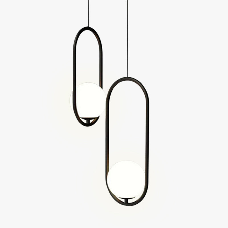 Mid-Century Pendant Light with Oval Frame