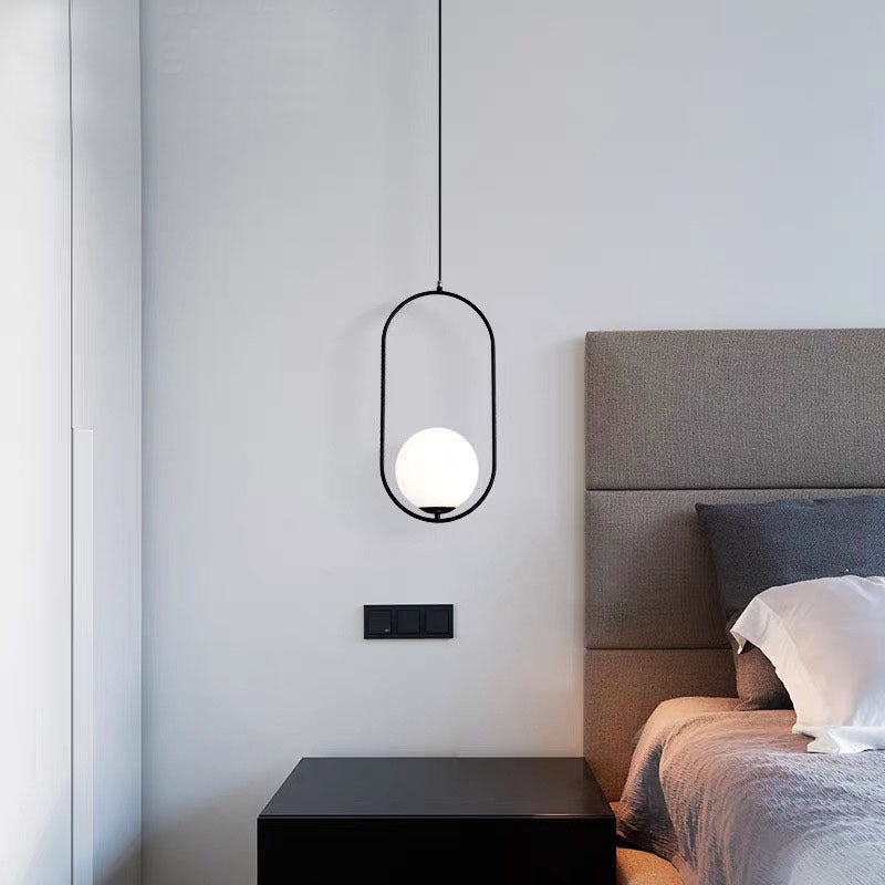 Mid-Century Pendant Light with Oval Frame