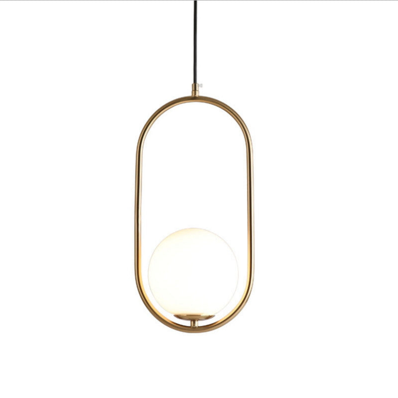 Mid-Century Pendant Light with Oval Frame