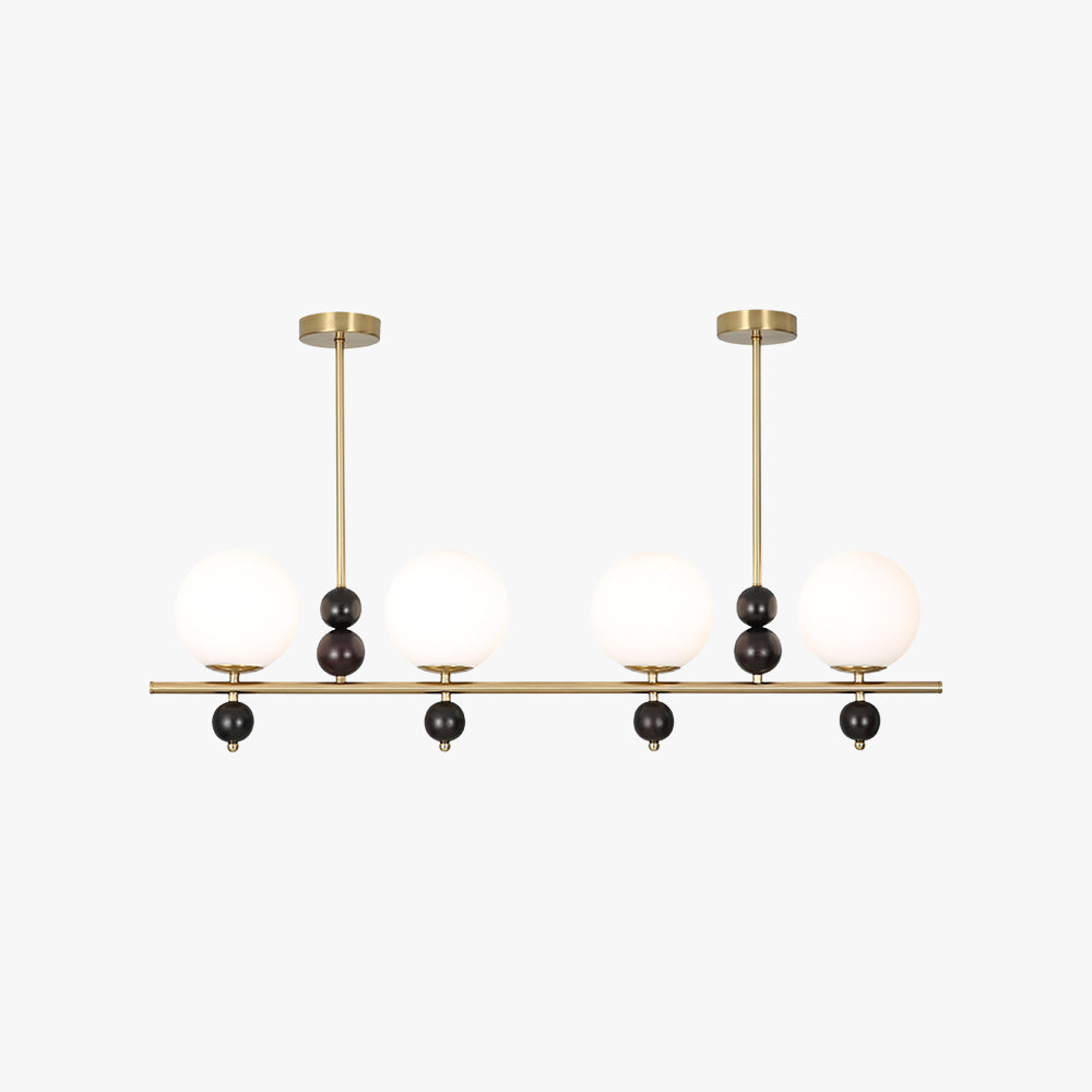 Mid-Century Pendant Light with Spherical Shades