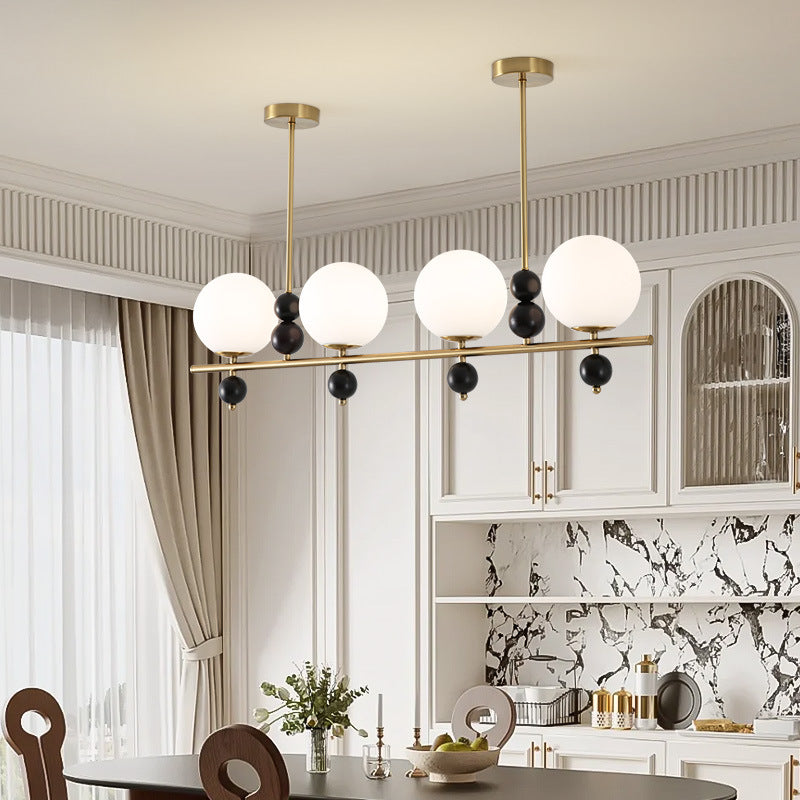 Mid-Century Pendant Light with Spherical Shades