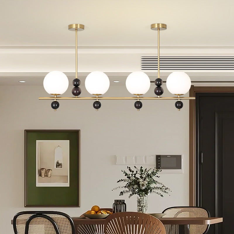 Mid-Century Pendant Light with Spherical Shades