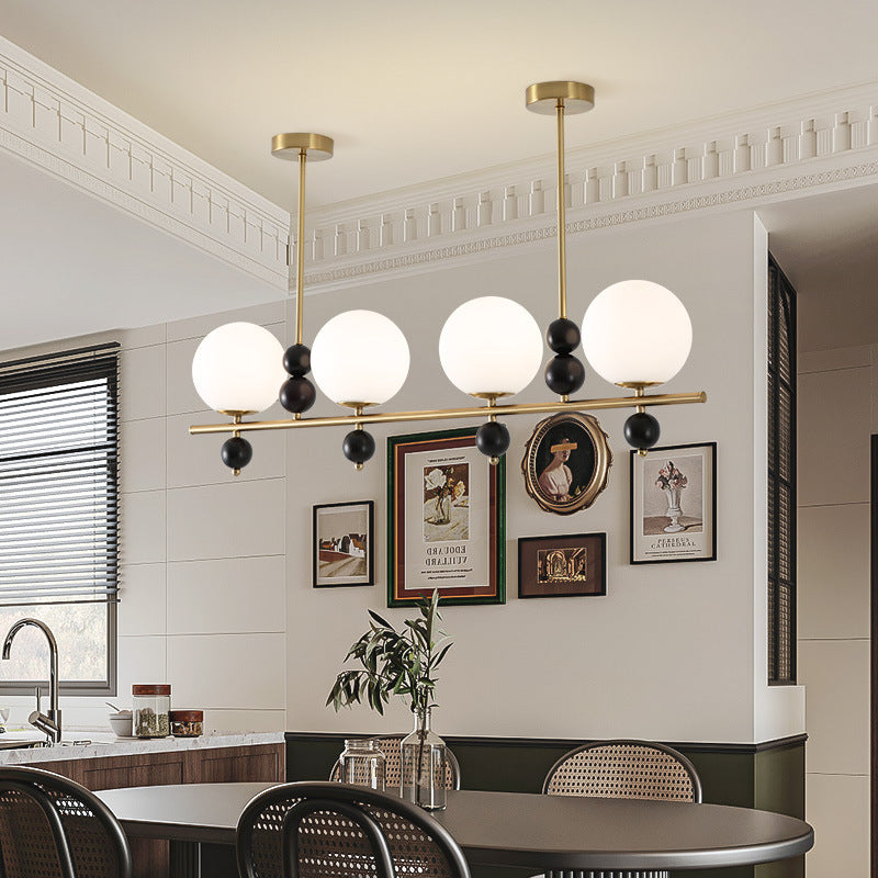 Mid-Century Pendant Light with Spherical Shades