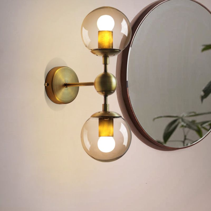 Mid-Century Sconce Lamp – Dual Glass Shades