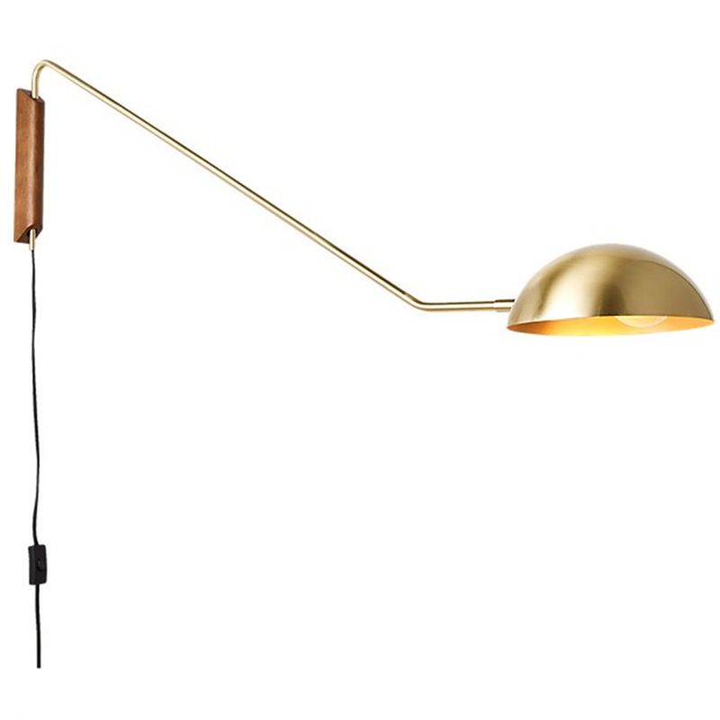 Mid-Century Swing Arm Wall Lamp in Black