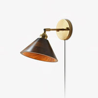 Mid-Century Wall Light – Brass & Walnut Design