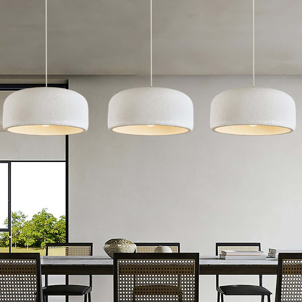Wabi-Sabi Cylindrical Open-Bottom Pendant Light