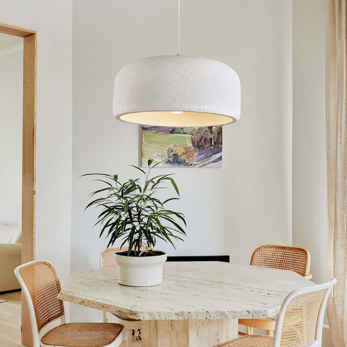 Wabi-Sabi Cylindrical Open-Bottom Pendant Light