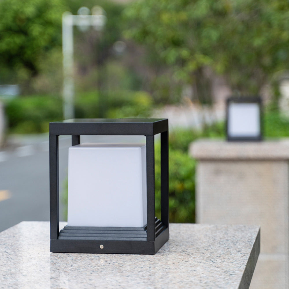 Modern-Industrial Outdoor Post & Pier-Mount Light