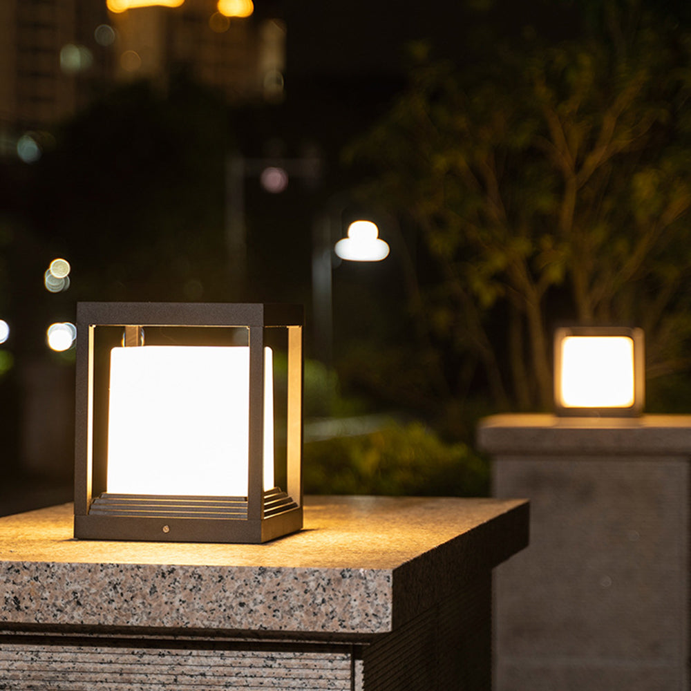 Modern-Industrial Outdoor Post & Pier-Mount Light