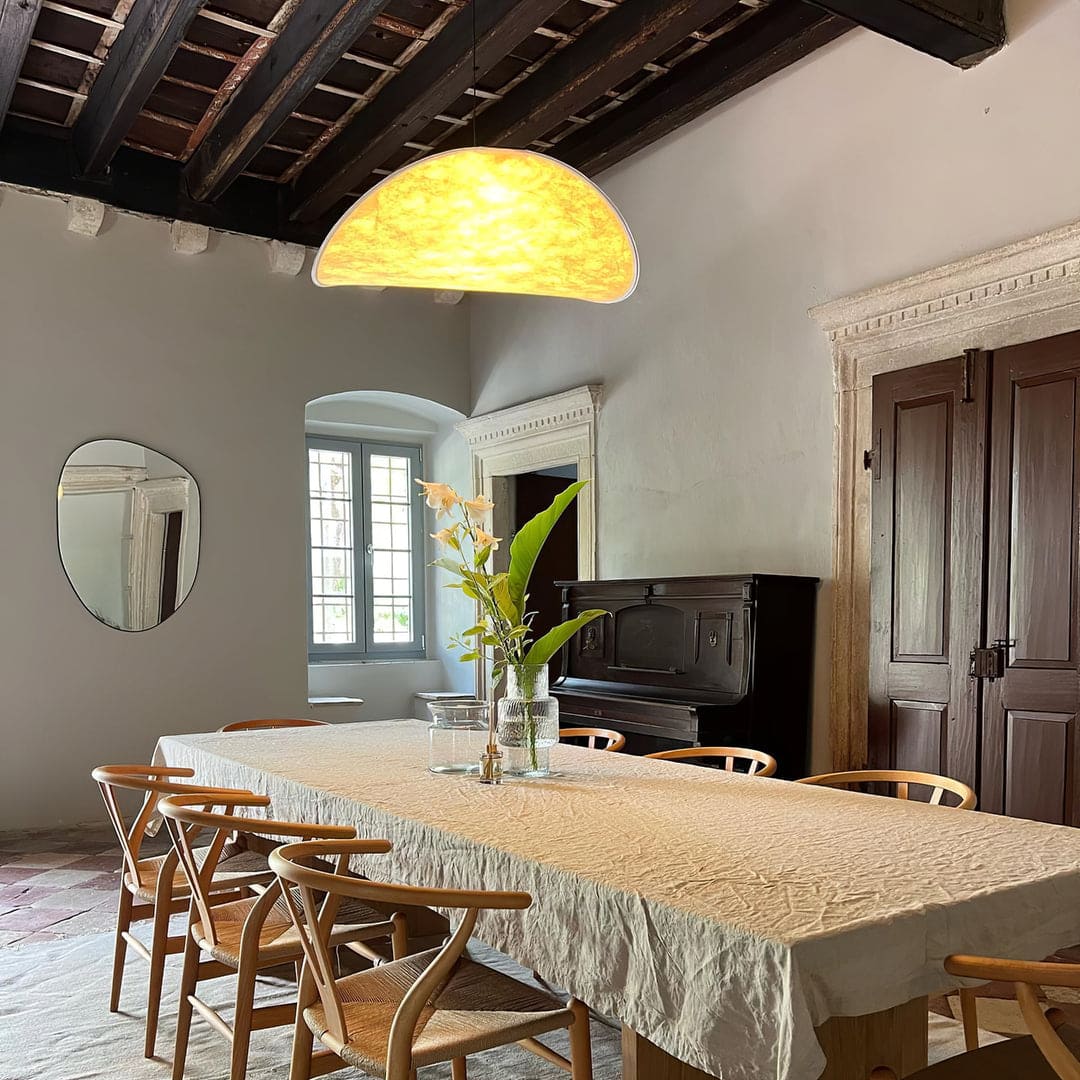 Wabi-Sabi Twisted-Elliptical LED Pendant Light