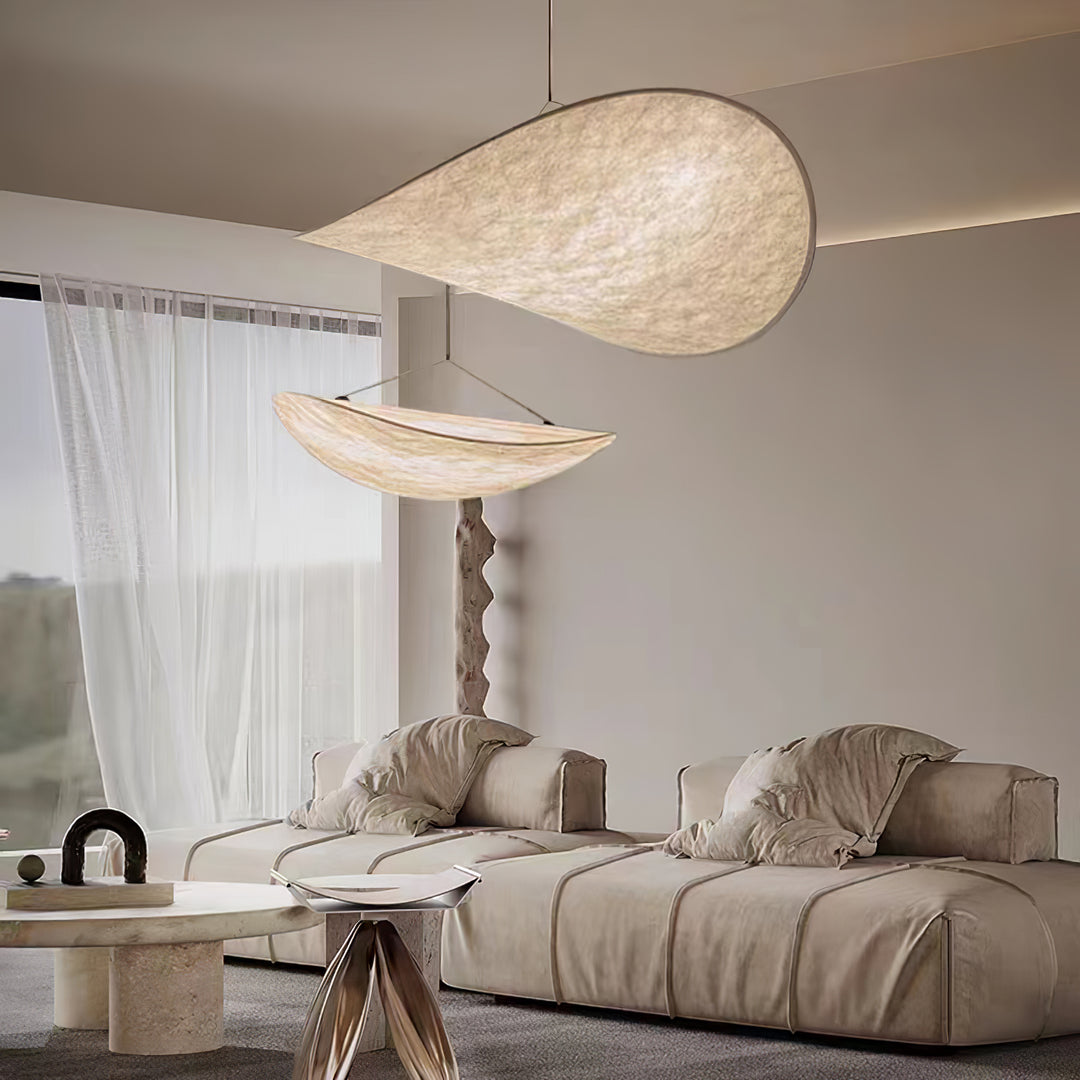 Wabi-Sabi Twisted-Elliptical LED Pendant Light