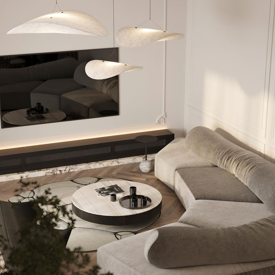 Wabi-Sabi Twisted-Elliptical LED Pendant Light