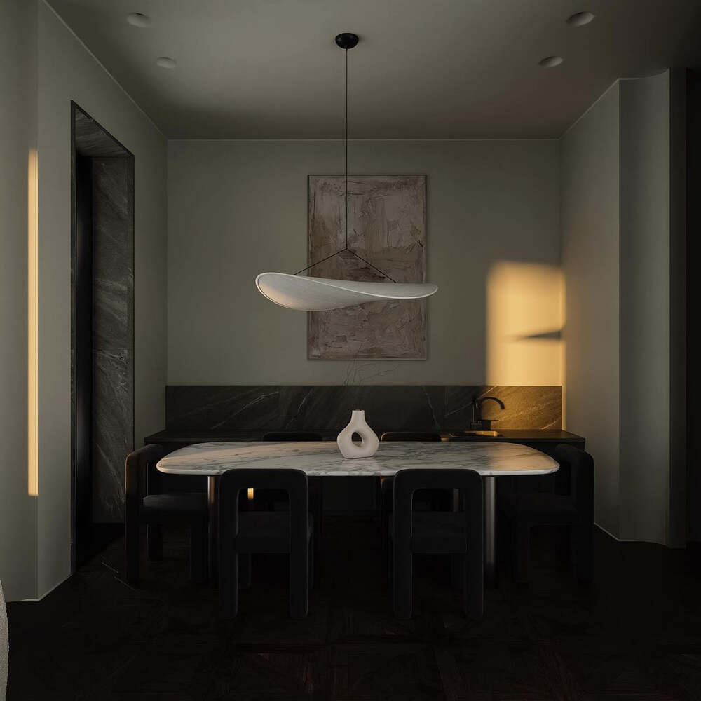 Wabi-Sabi Twisted-Elliptical LED Pendant Light