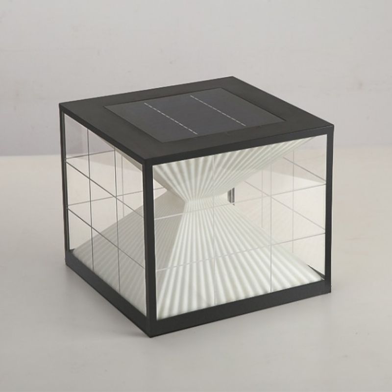 Modern Outdoor Post-Pier Solar Black/White Light