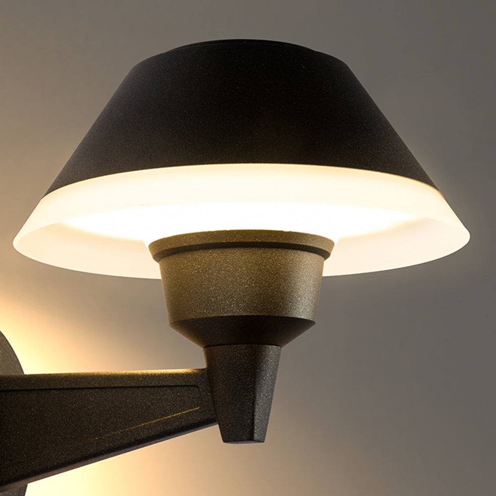 Modern Bowl-Shaped Metal Outdoor Wall Lamp with Soft LED Light