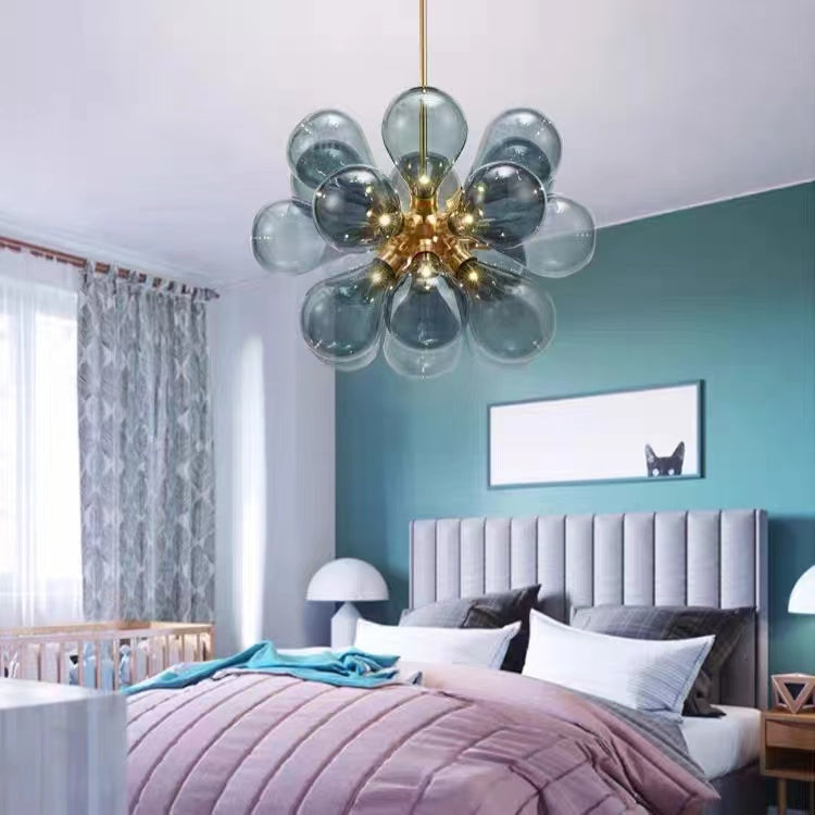 Modern Chandelier with Glass Bubble Shades