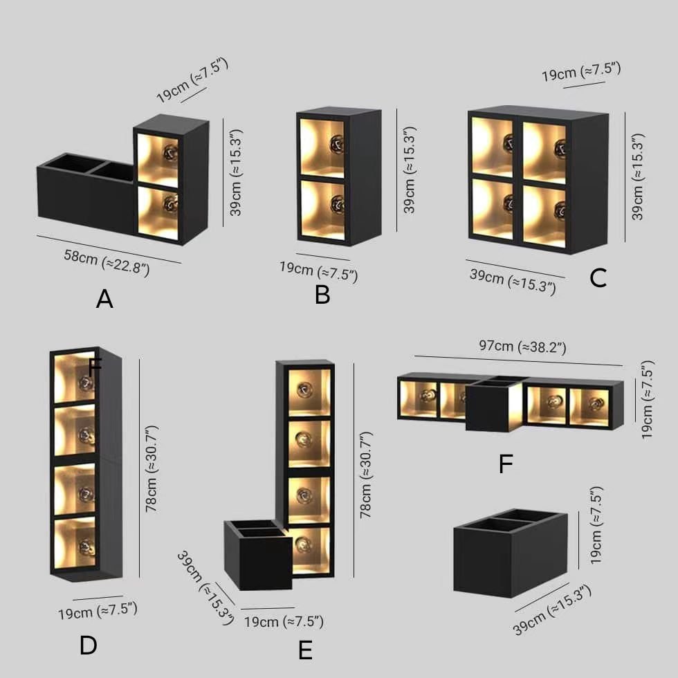 Modern Cube Square Outdoor Wall Lamp with Modular Design