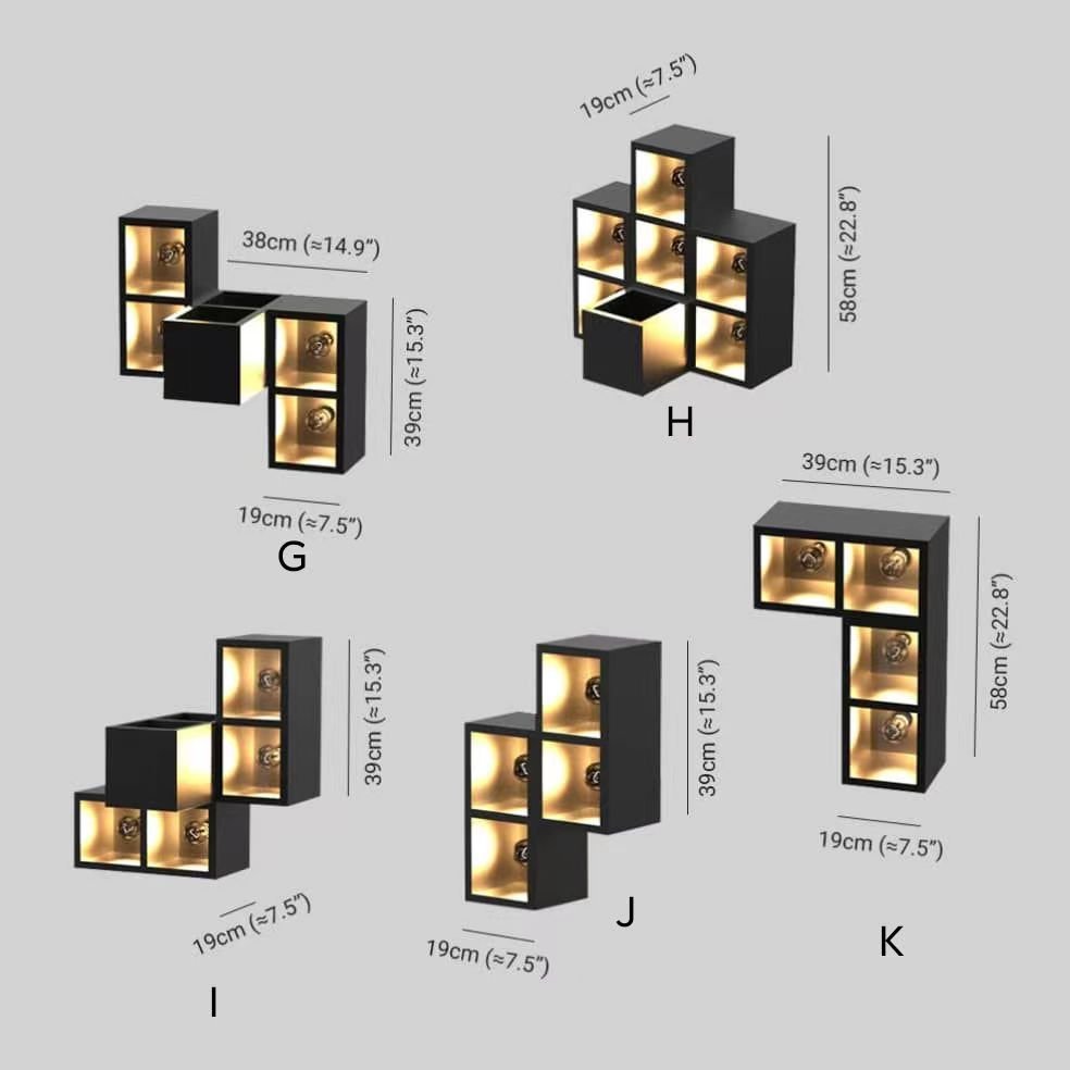 Modern Cube Square Outdoor Wall Lamp with Modular Design