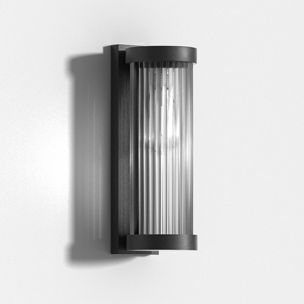 Modern Cylindrical Metal Glass Outdoor Wall Lamp with Waterproof Design