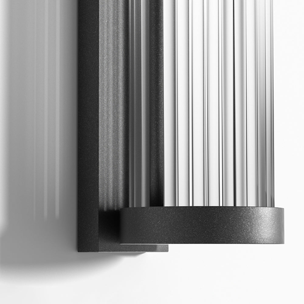 Modern Cylindrical Metal Glass Outdoor Wall Lamp with Waterproof Design