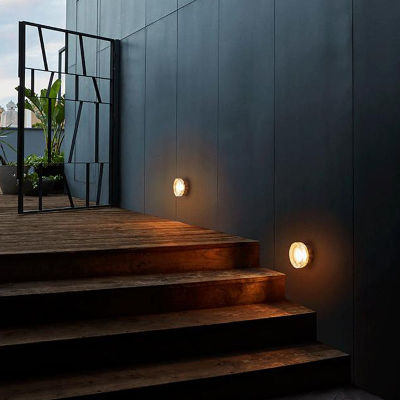 Modern Mini Bubble Glass Outdoor Wall Lamp for Patios and Gardens