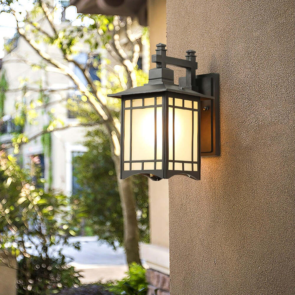 Outdoor Lantern Wall Light in Black or Bronze – Waterproof Exterior Lighting