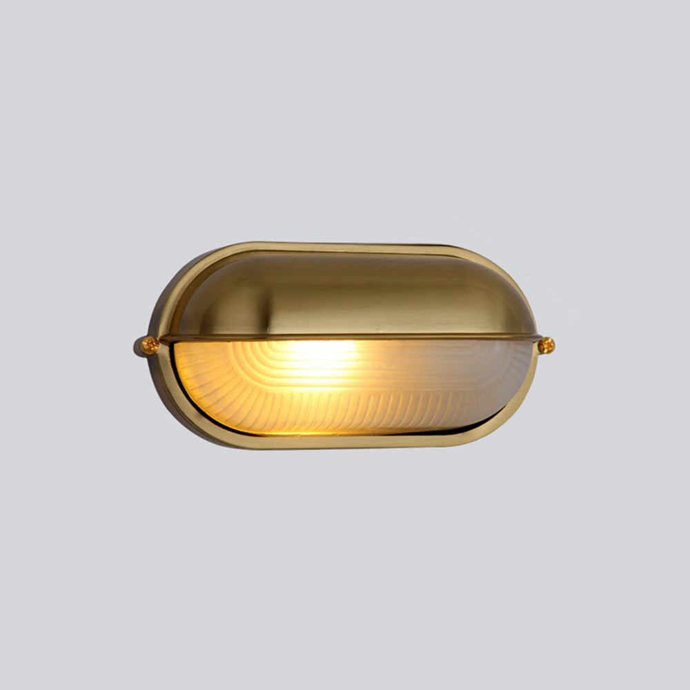 Modern Round or Ellipse Outdoor Wall Lamp – Gold and Silver Waterproof Light