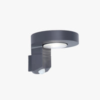 Modern Round Solar Outdoor Wall Lamp with Sensor and Waterproof Design