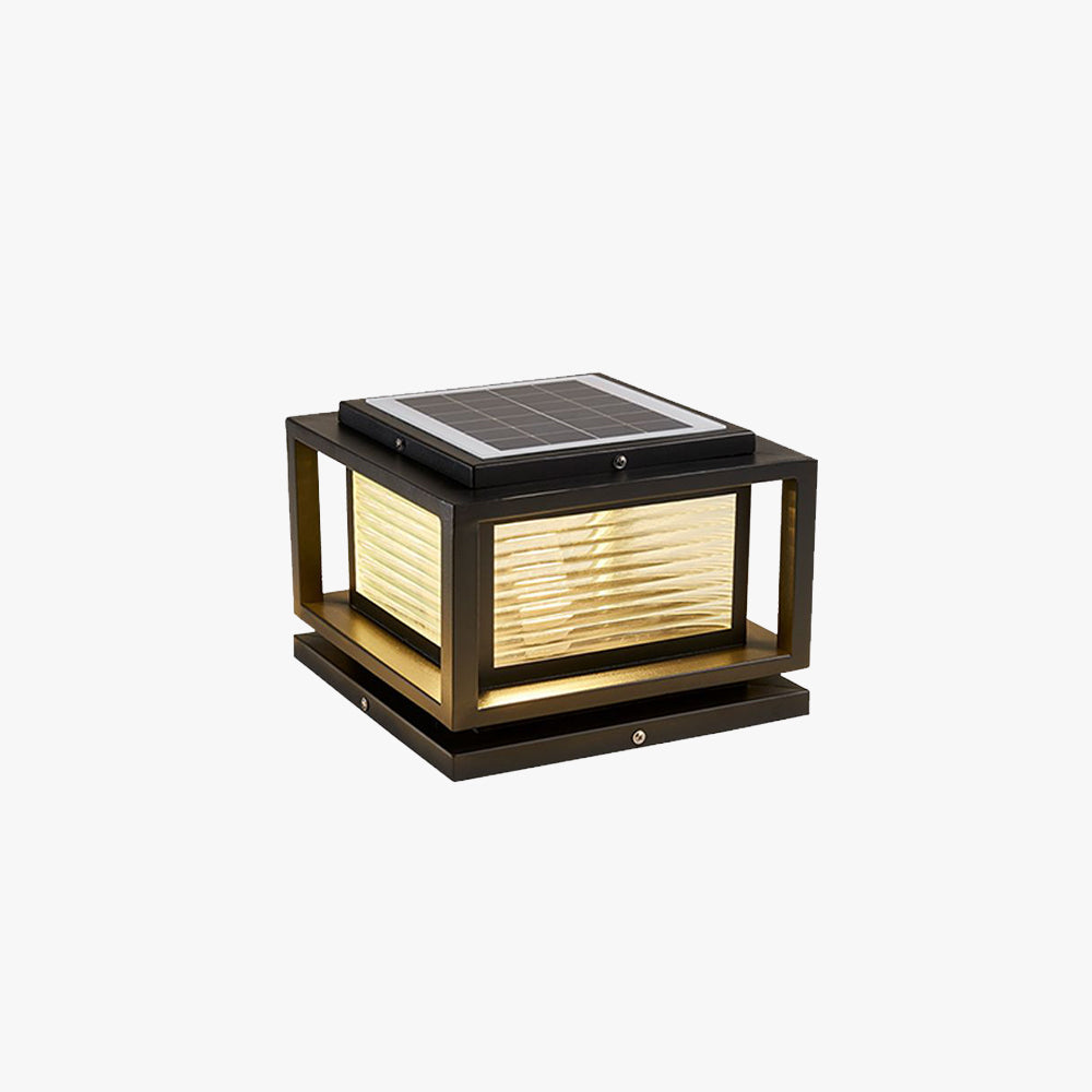 Outdoor Black Metal-Glass Post-Pier Light