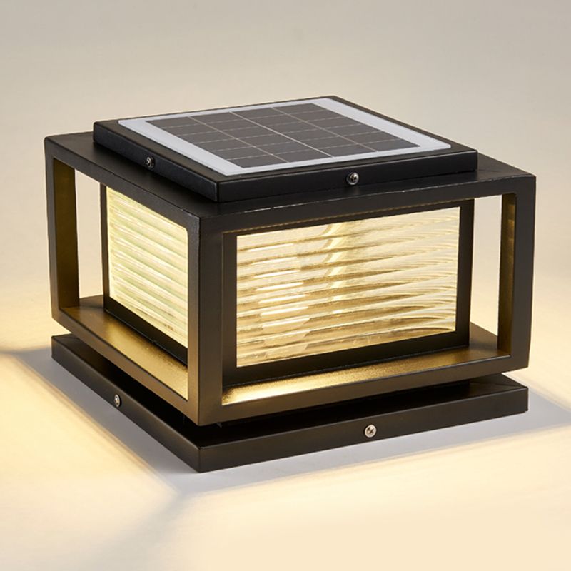 Outdoor Black Metal-Glass Post-Pier Light