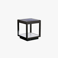 Outdoor Contemporary Black Cube Floor Lantern