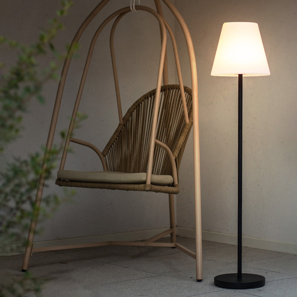Outdoor Floor Lamp – Modern, Solar, White