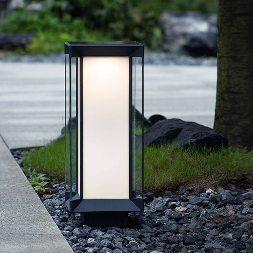 Outdoor Lantern Light – Modern Black Cube