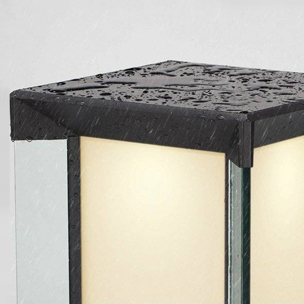 Outdoor Lantern Light – Modern Black Cube
