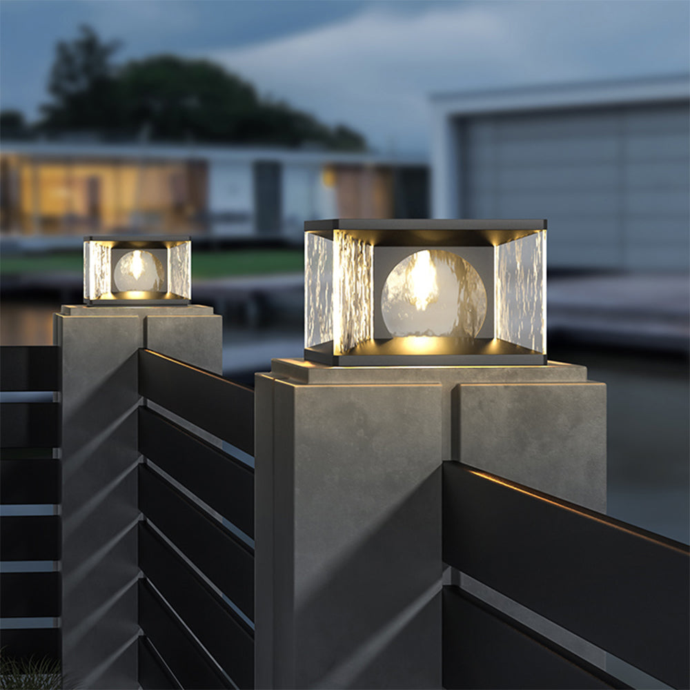 Outdoor Post & Pier Mount Modern-Black/Glass