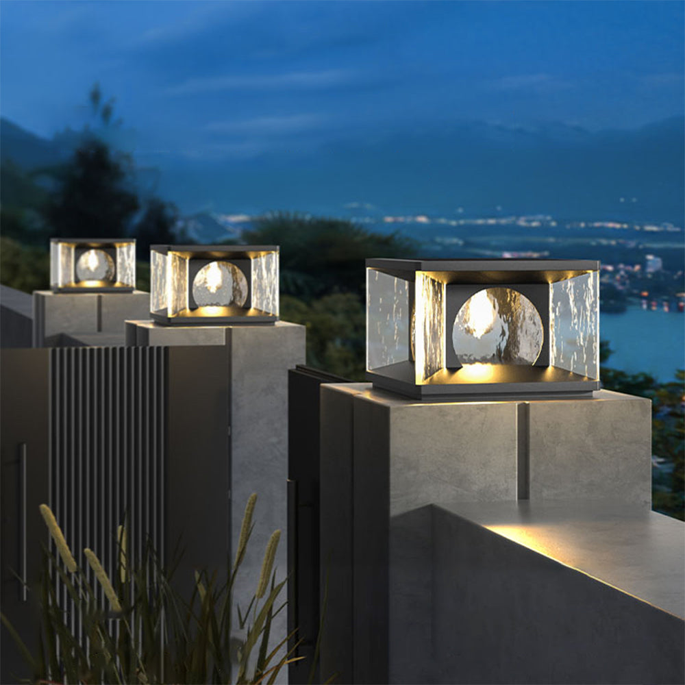 Outdoor Post & Pier Mount Modern-Black/Glass